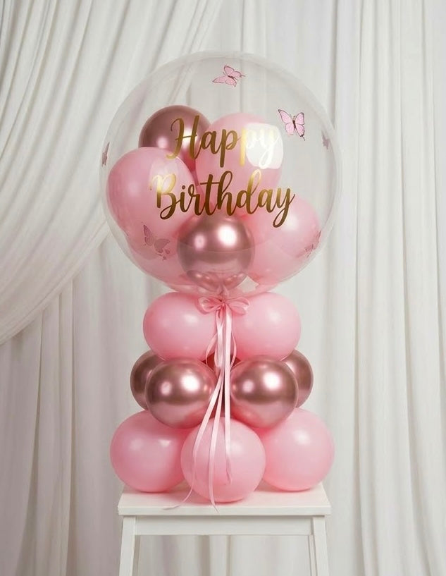 Stand Garland bubble balloon on its garland base, Luxe Confetti