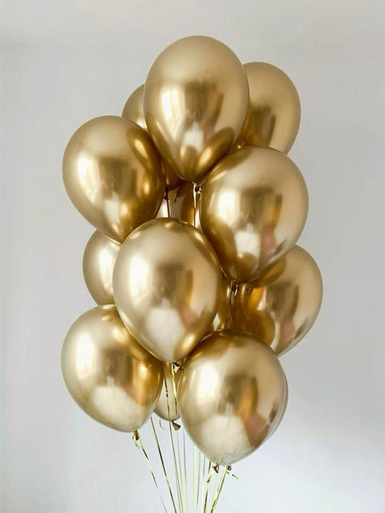 Helium latex balloons in Gold, Luxe Confetti