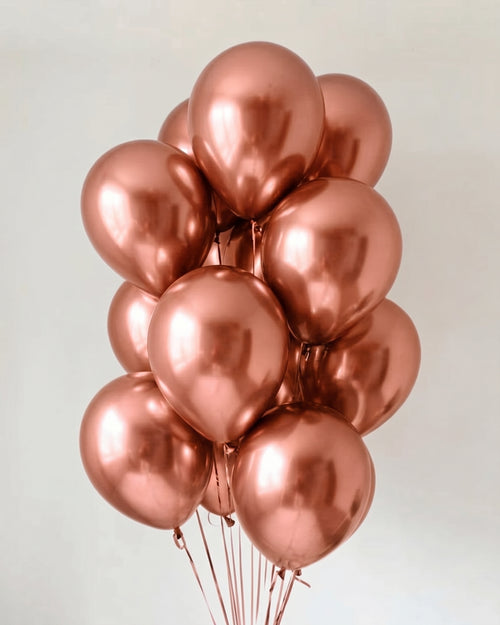 Helium latex balloons in Rose gold, Luxe Confetti