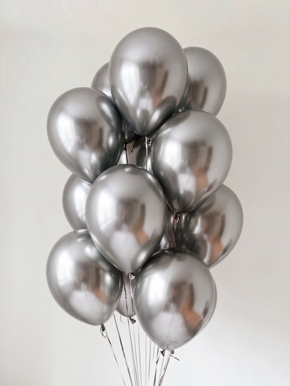 Helium latex balloons in Silver, Luxe Confetti